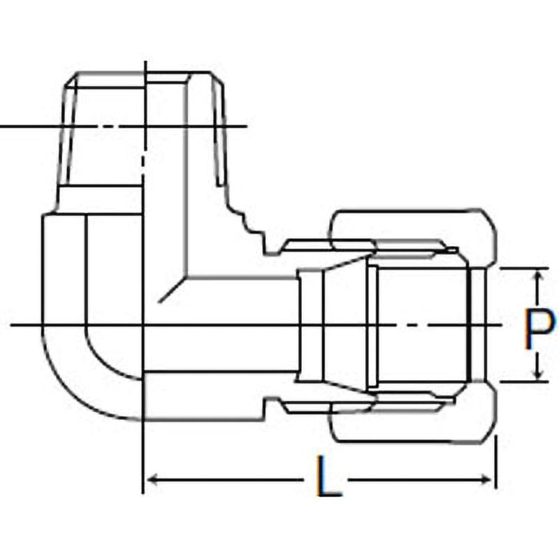 GL2-6X1/4-B 銅管用 くい込み継手 B型 15MPa GL2 ハーフエルボ 1 GL2-6X1/4-B 銅管用 くい込み継手 B型 15MPa GL2 ハーフエルボ 1