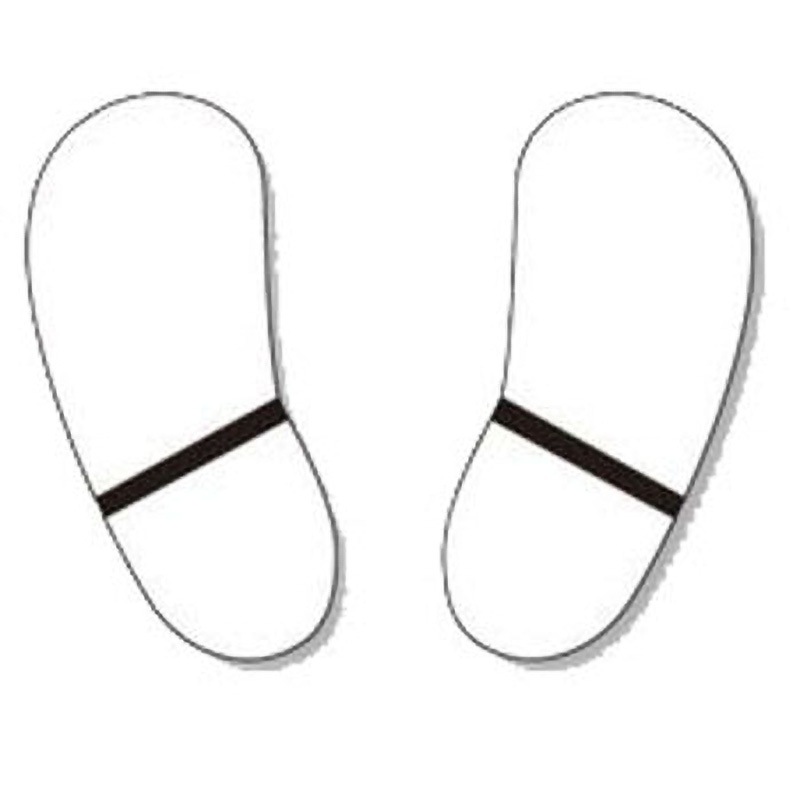 819-91 路面貼り標識(横型) ユニット 貼付タイプ 足型・白 寸法