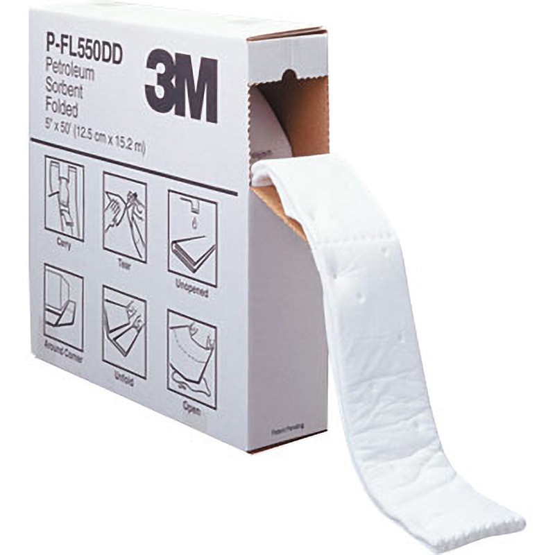 P-FL550DD 液体吸収材 オイルソーベント フォールデッドタイプ 3M(スリーエム) 厚さ12.6mm 1箱(1巻) P-FL550DD 11,684円