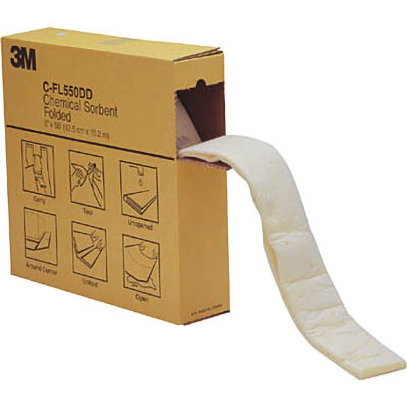 C-FL550DD 3M 液体吸収材 ケミカルソーベント フォールデッドタイプ 3M(スリーエム) 厚さ12.6mm 1箱 C-FL550DD
