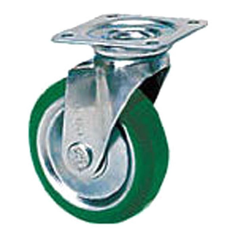 UWJ-300 自在車 ウレタン車輪(B入) SISIKU(シシク) 中荷重用 許容荷重550daN 取付高374mm  UWJ-300