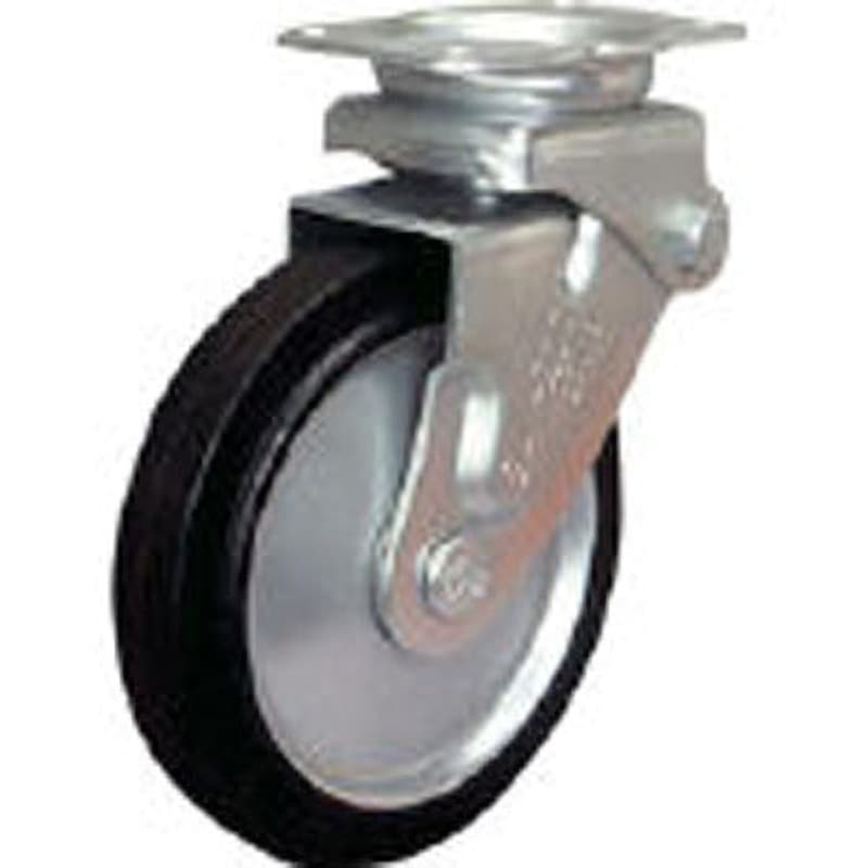 SAK-HO-150SST プレート式緩衝キャスター 固定式 SISIKU(シシク) 単輪 衝撃吸収 高反発性ゴム車輪 車輪径150mm  SAK-HO-150SST 8,094円