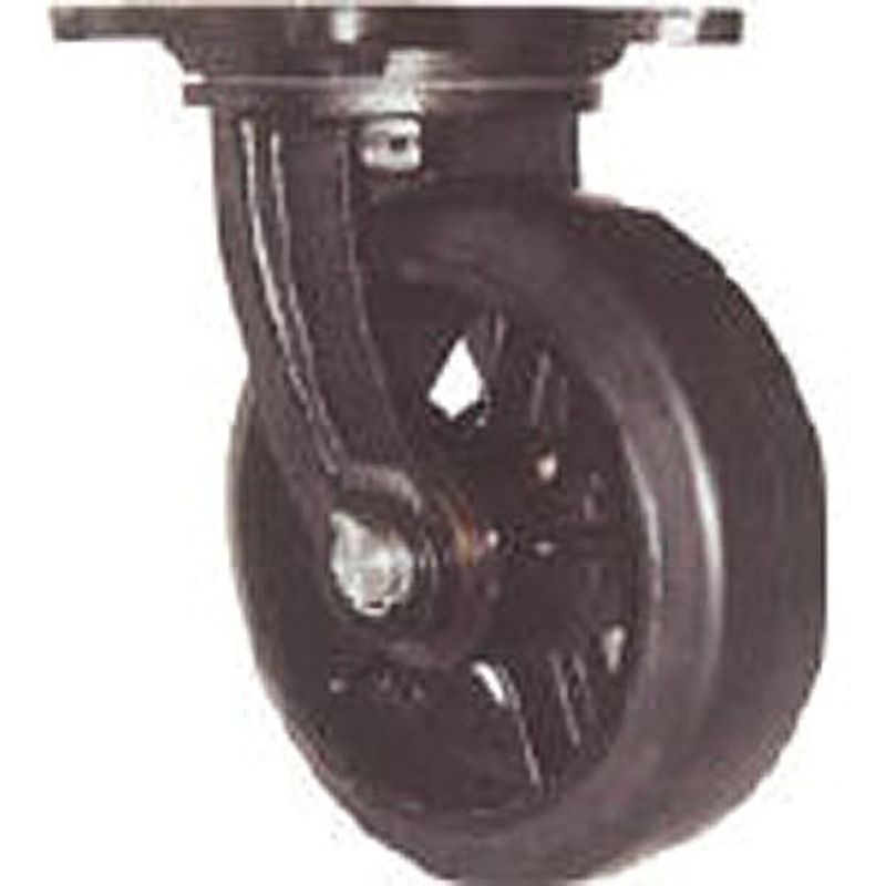 MHA-MG200X75 鋳物重量用キャスター ヨドノ ゴム車輪 単輪 許容荷重450kg 車輪径200mm取付高255mm  MHA-MG200X75