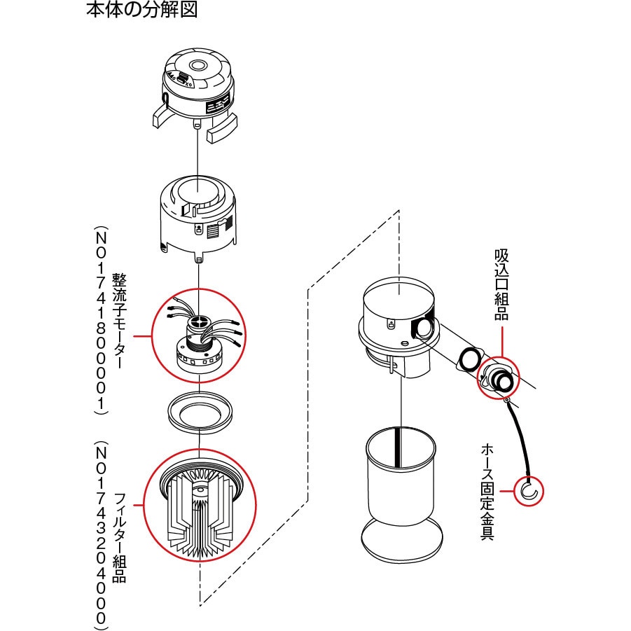 NO1741800001 乾湿両用中小型万能クリーナー用パーツ スイデン 品名SBW-1000BD(100V)整流子モーター NO1741800001  - 【通販モノタロウ】