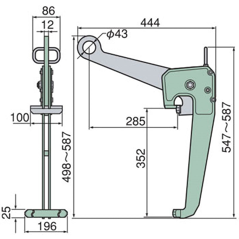 DLC0.5V ドラムリフトクランプ(垂直吊) スーパーツール 荷重0.5t