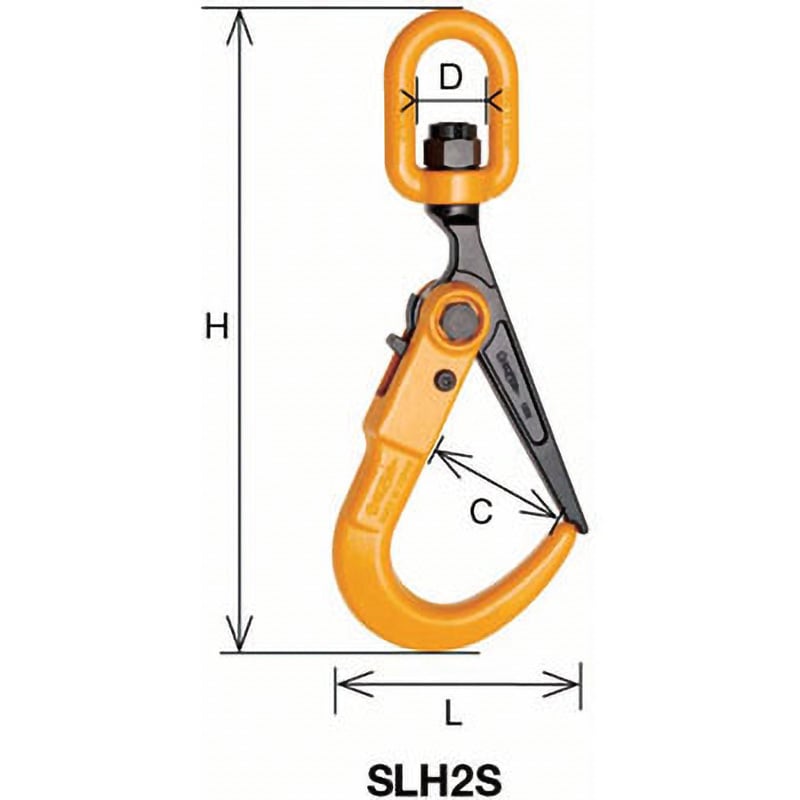 SLH2S スーパーロックフック(スイベル付、ラッチロック式) スーパーツール 荷重2t SLH2S - 【通販モノタロウ】