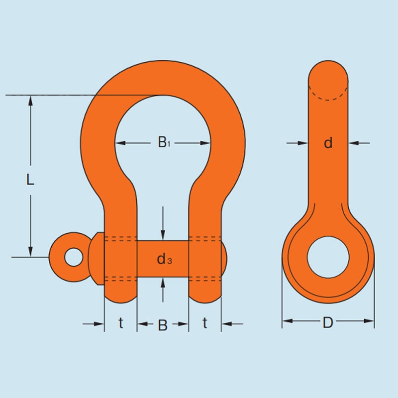 RBS-5T 軽量シャックル(丸タイプ・O字形)ねじこみタイプ 大洋製