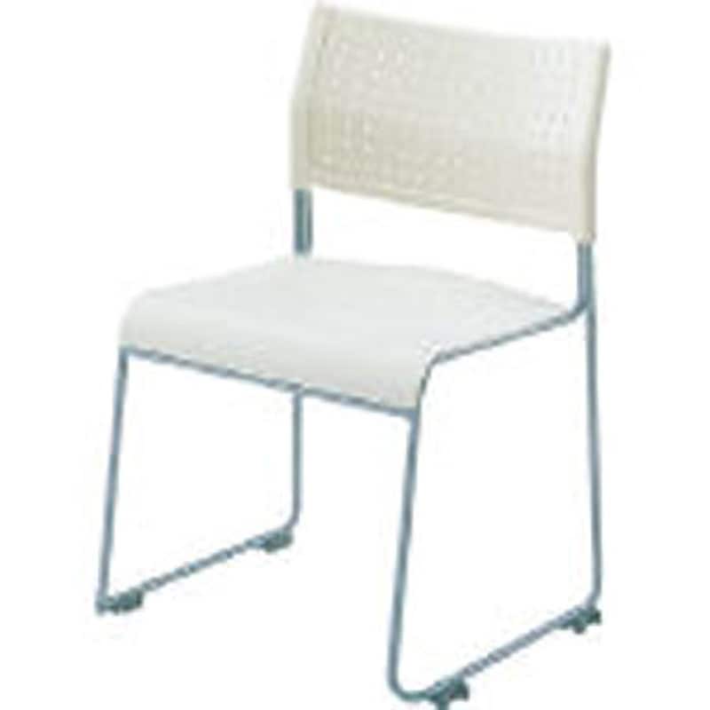 会議用チェア 4台セット ホワイト 樹脂製 アイリスチトセ製