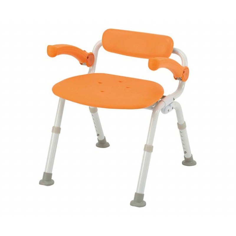 PN-L42021D シャワーチェア ユクリア ミドルSP腰当付おりたたみN パナソニックエイジフリー・ライフテック オレンジ色 寸法455×490～575×480～580mm  PN-L42021D 18,446円