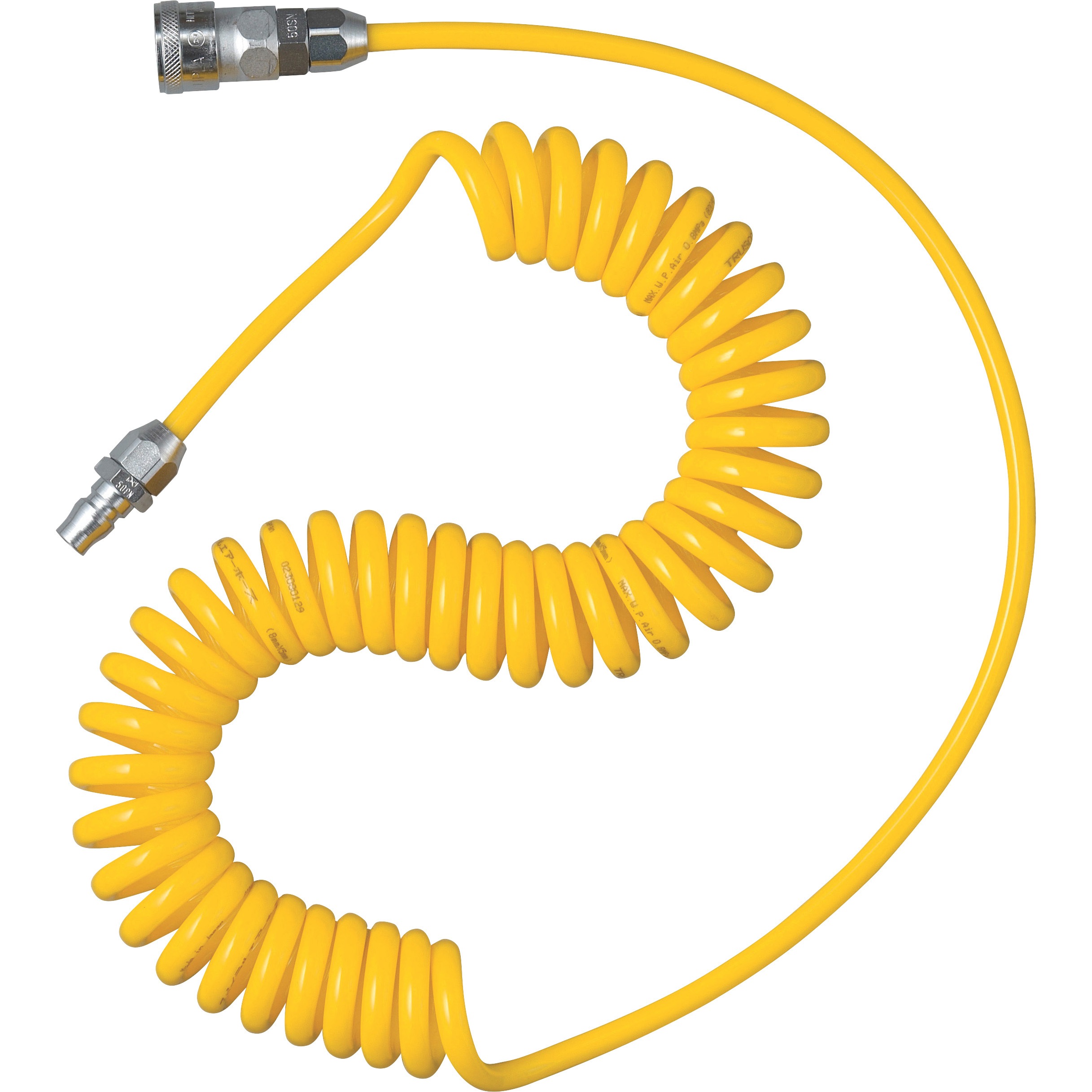SAH-803C スパイラルエアホース(カップリング付) TRUSCO 黄色 内径5mm