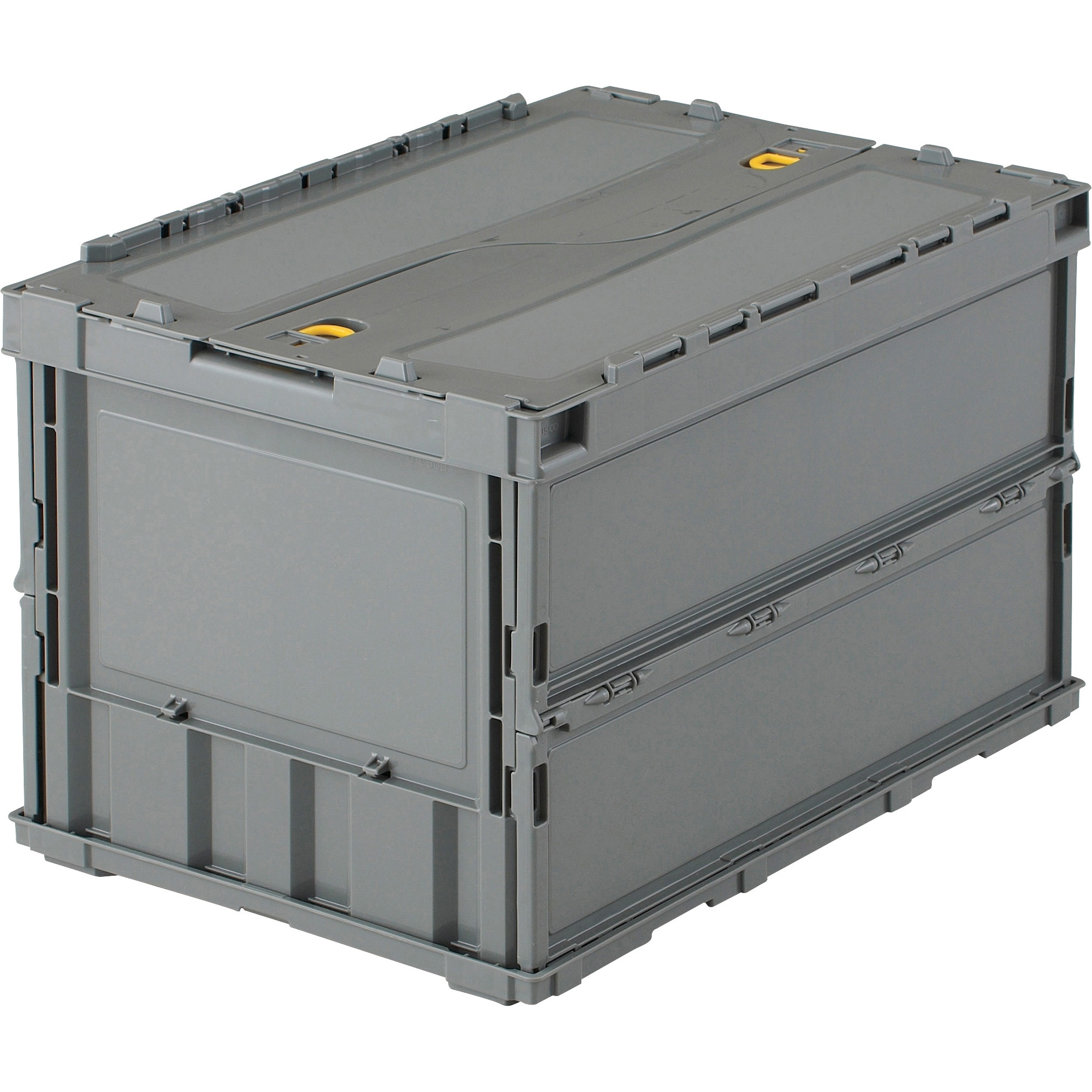 Trusco 50L 折りたたみコンテナ グレー 4個セットTR-C50B TR-C50B 薄型折りたたみコンテナ(スライドロックフタ付) TRUSCO 容量