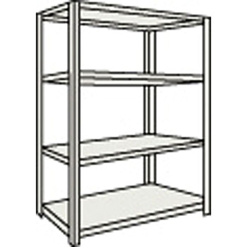 53V-14 軽量開放棚4段875×300×1500H ネオグレ TRUSCO 間口890mm奥行315mm高さ1504mm  53V-14