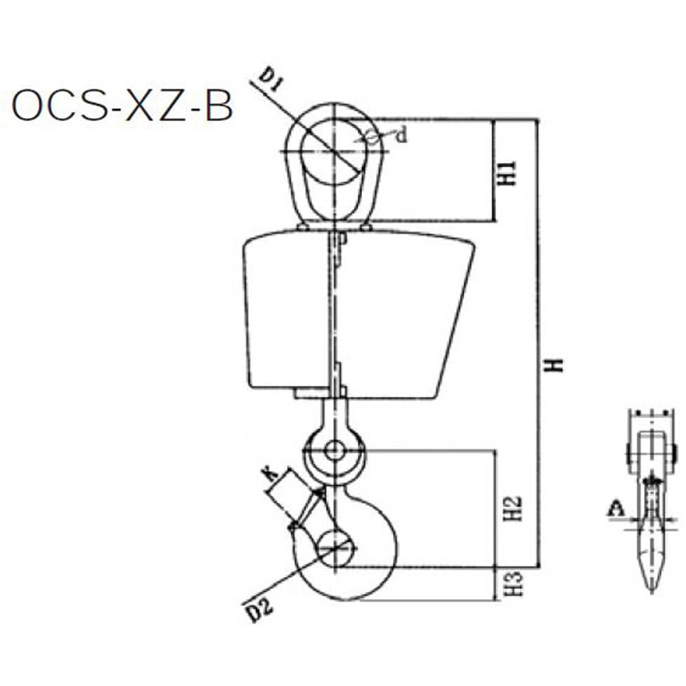 OCS-XZ-B-3 デジタル式 クレーンスケール イーグルクランプ ひょう量単位t 対象外検定 最小表示1kg OCS-XZ-B-3 -  【通販モノタロウ】