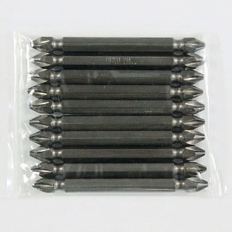 V17W-2-75 ドライバービット 近江精機 両頭 プラス(+) 本数10 全長75mm