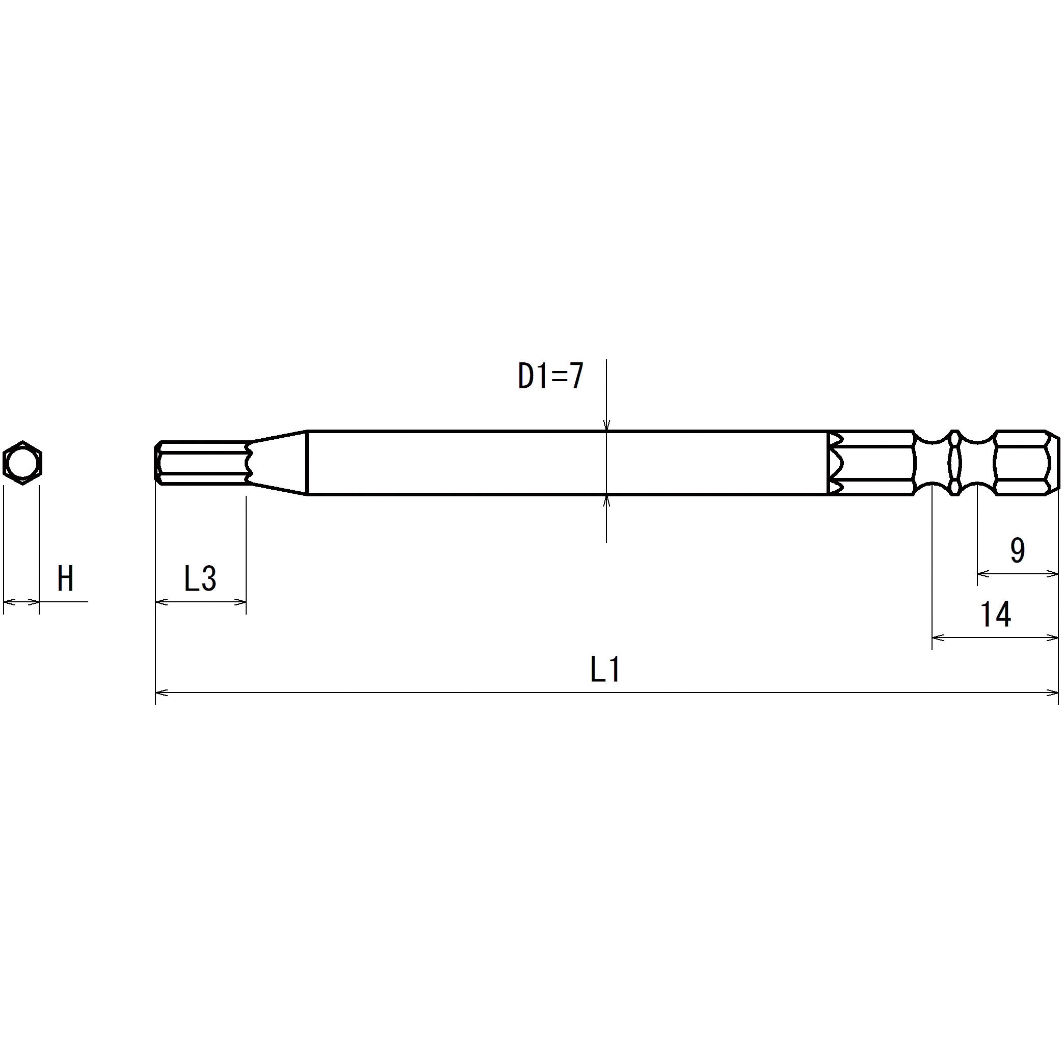 V32XH2.5-70 ヘキサゴンビット 近江精機 片頭 六角先 本数10 V32XH2.5-70 ヘキサゴンビット 近江精機 片頭 六角先 本数10