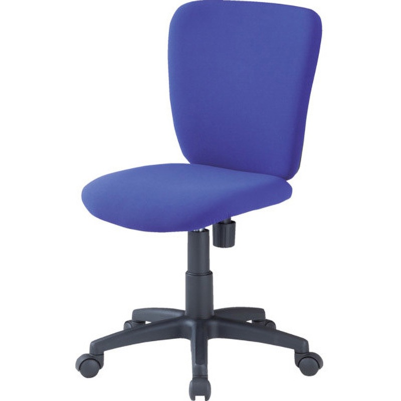 TKC01-BL オフィスチェア ロータイプ TRUSCO 肘なし 5輪キャスター ブラック ブルー色   TKC01-BL