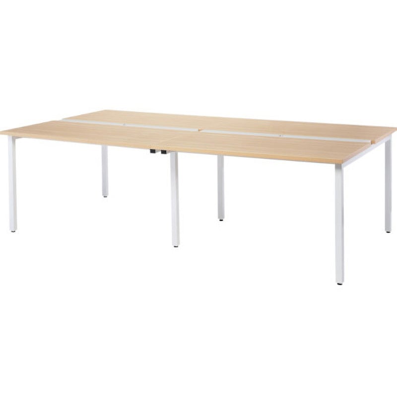 TFAD2413NR-W フリーアドレス用デスク TRUSCO ナチュラル×ホワイト色 高さ720mm間口2400mm奥行1300mm  TFAD2413NR-W