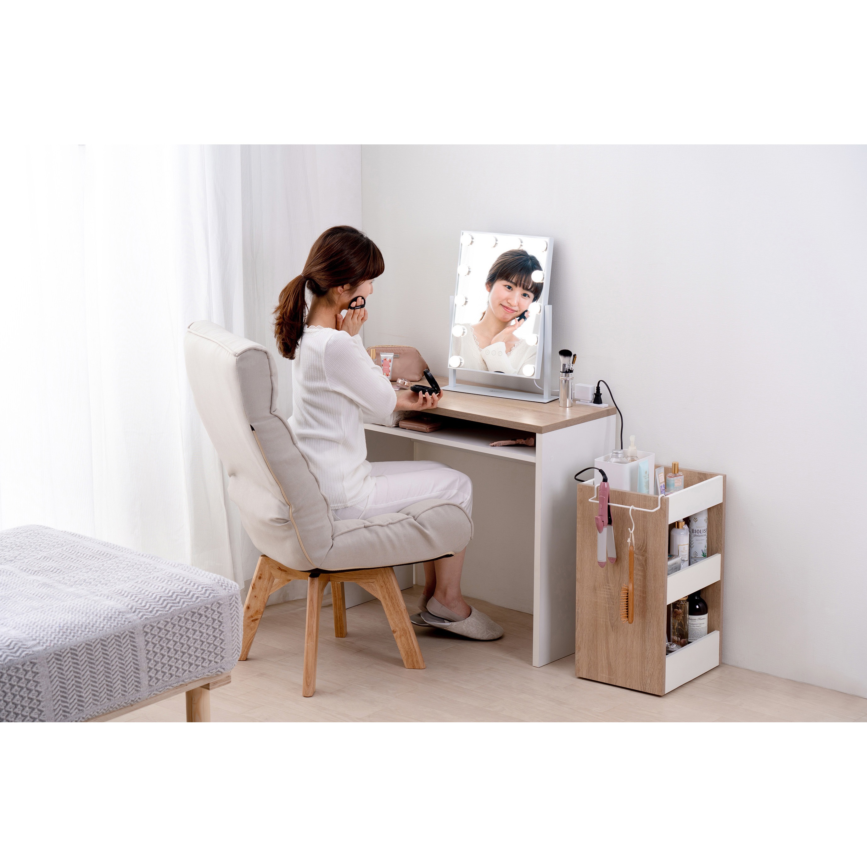 Office desk 小さい ウッド デスク L字デスク - 北欧スタイル