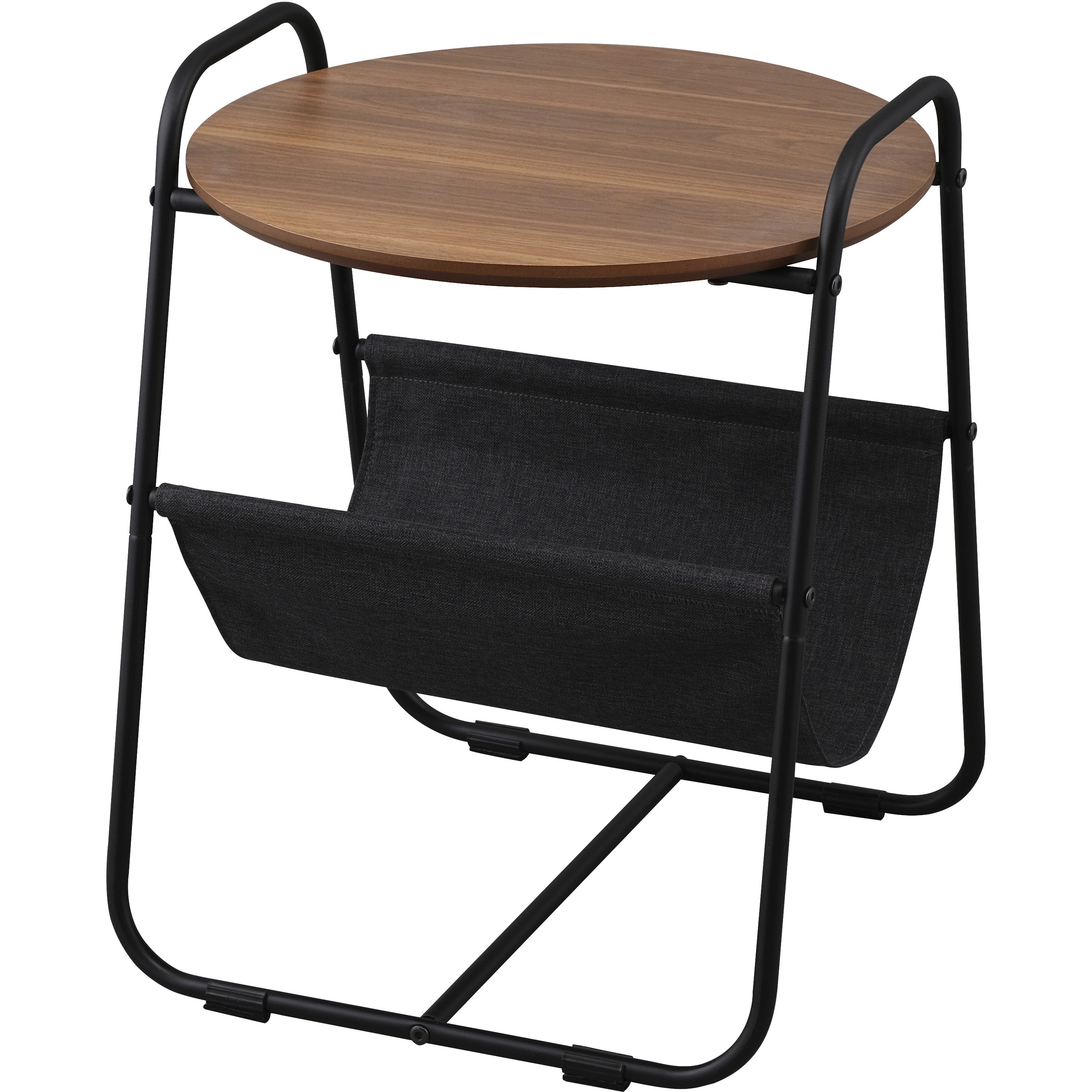 直径35cm スチール製スリムサイドテーブル ブラック 高さ51cm 【公式