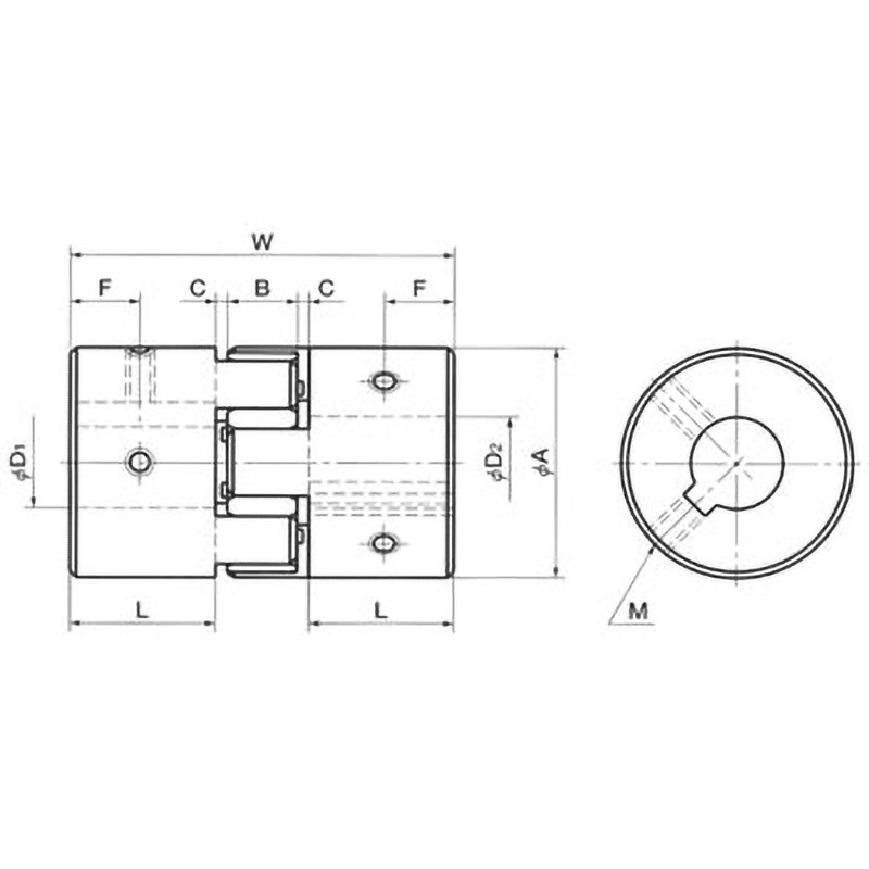 MJT-65K-RD-25-25 NBK 鍋屋バイテック カップリング ジョータイプ MJT