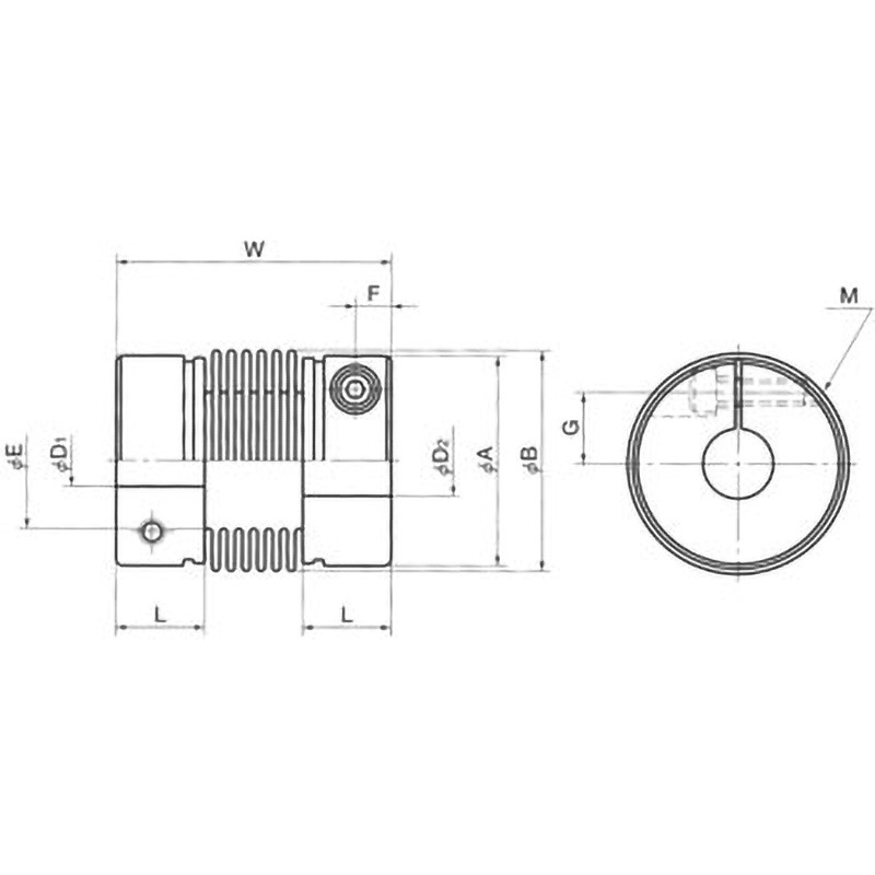 MKM-17C-H-3-6 カプリコン MKMシリーズ NBK(鍋屋バイテック会社) ベローズタイプ 許容偏心0.1mm
