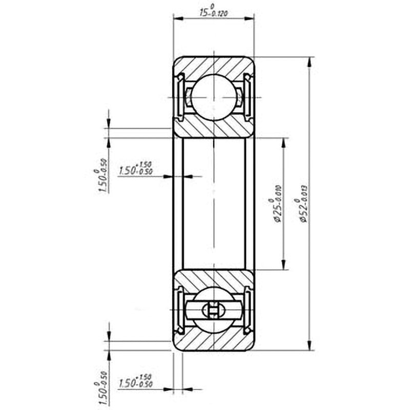 6205ZZ 深溝玉軸受 6200番台 ZZ モノタロウ 単列 両側鋼板シールド形