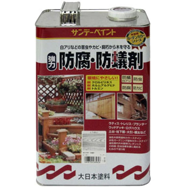 265626 強力防腐・防蟻剤 サンデーペイント 油性 屋内外木部用 透明色  1缶(3.4L)