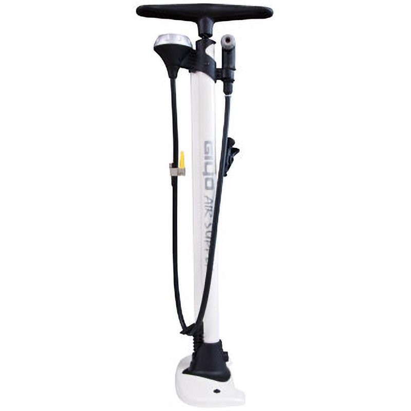 GF-54 ゲージ付フロアポンプ GIYO ホワイト色 全長660mm GF-54