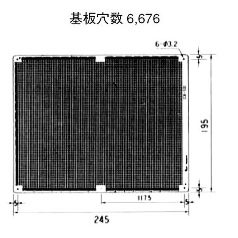 ■サンハヤト ユニバーサル基板 195×245mm 穴径0.9φ ICB500GH(8163134)[送料別途見積り][法人・事業所限定][掲外取寄] ユニバーサル基板（鉛フリー基板片面／130×180×1.6t）（ICB-141GD-PbF