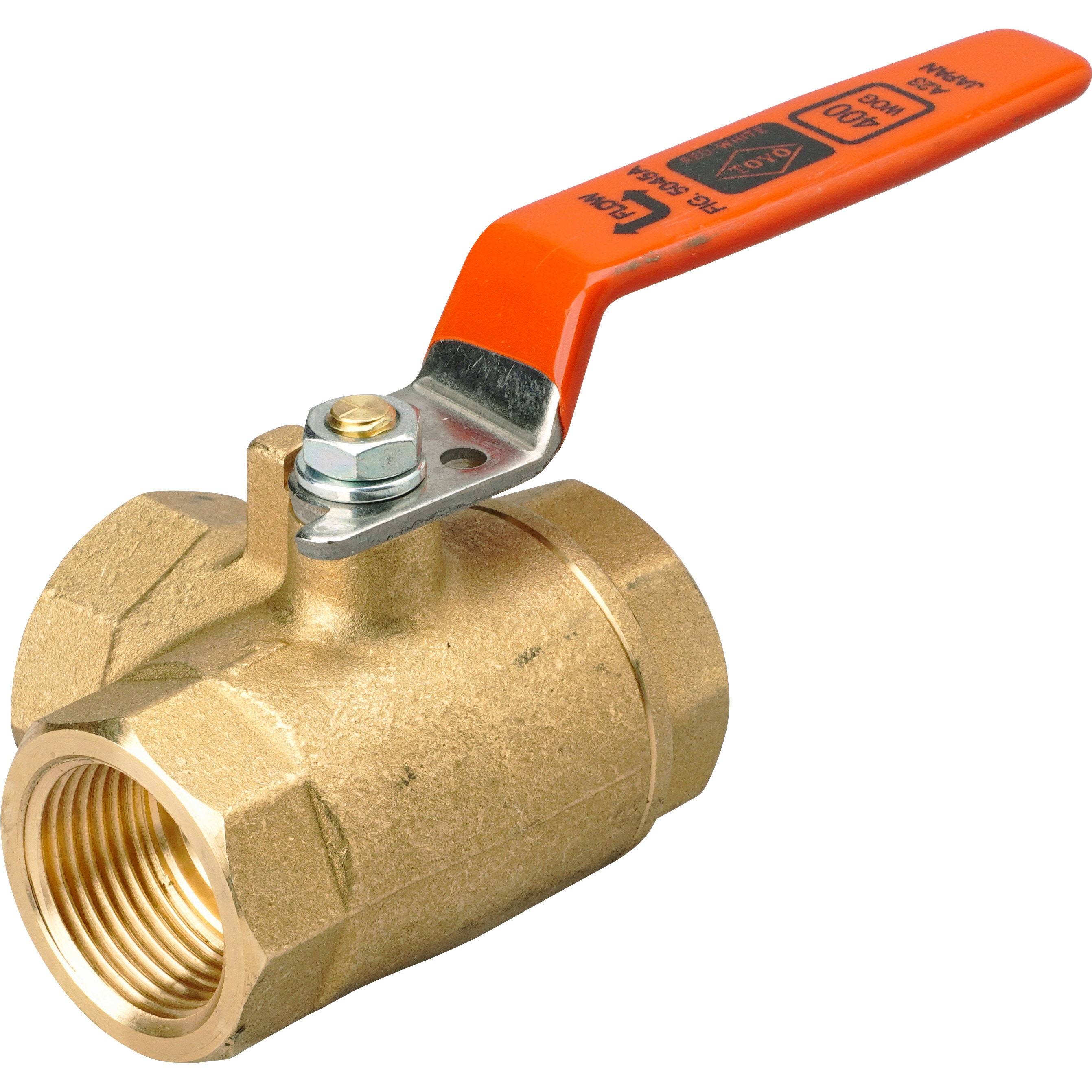 RB3N 400型 黄銅製三方口ボールバルブ(スタンダードボア) 東洋バルヴ ねじ込み形 レバー式 黄銅(真鍮) 呼び径(B)1  RB3N