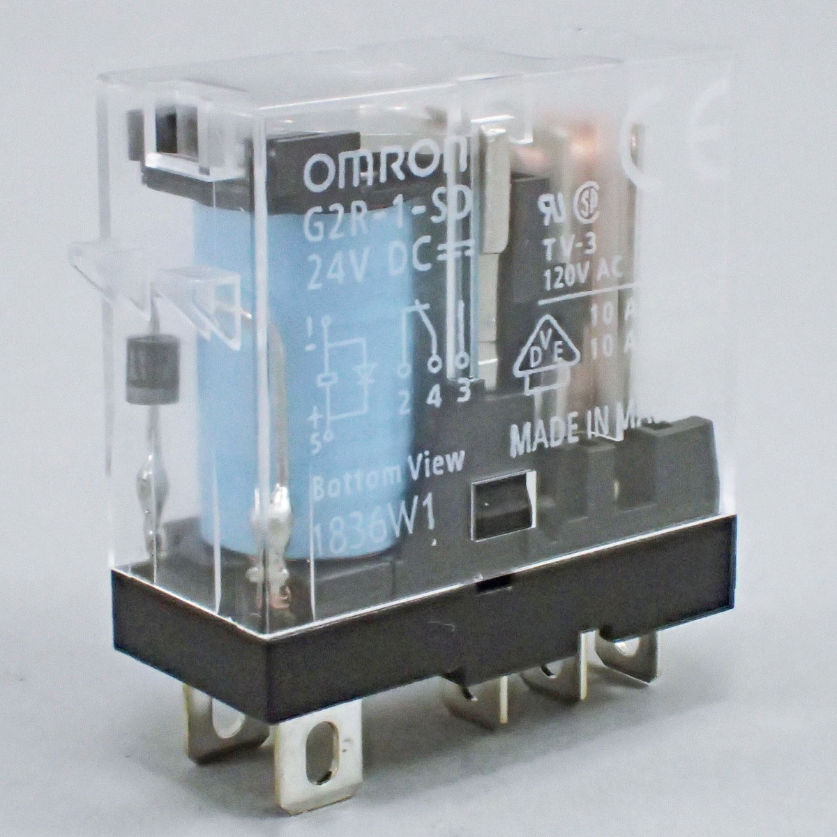 G2R-1-SD DC24 ミニパワーリレー プラグイン端子タイプ G2R-□-S オムロン(omron) 極数1 1c DC24V 高さ34mm 1個  - 【通販モノタロウ】