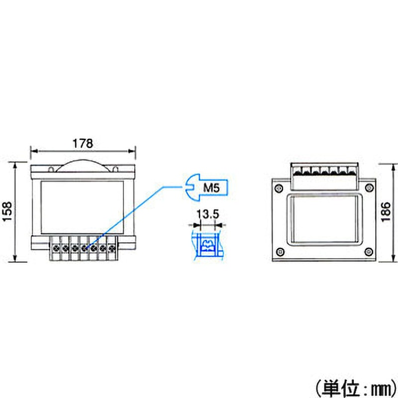 AD21-04KB 電源トランス 単相単巻 200V → 100V TOYOZUMI(トヨズミ) RoHS指令対応 容量4kVA 絶縁種別B   AD21-04KB