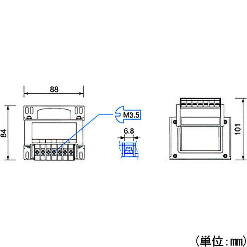 電源トランス 単相 複巻 200V → 100V RoHS指令対応 容量150VA 絶縁種別E 200-220V 100-110V