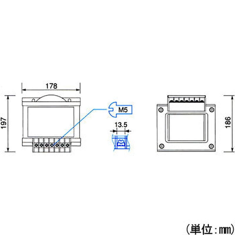LD21-03KF 電源トランス 単相 複巻 200V → 100V TOYOZUMI