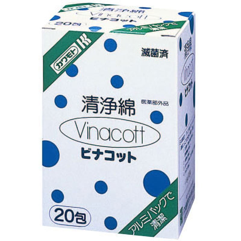 レギュラータイプ 洗浄綿 ビナコット 1箱(20包) カワモト 【通販サイトMonotaRO】