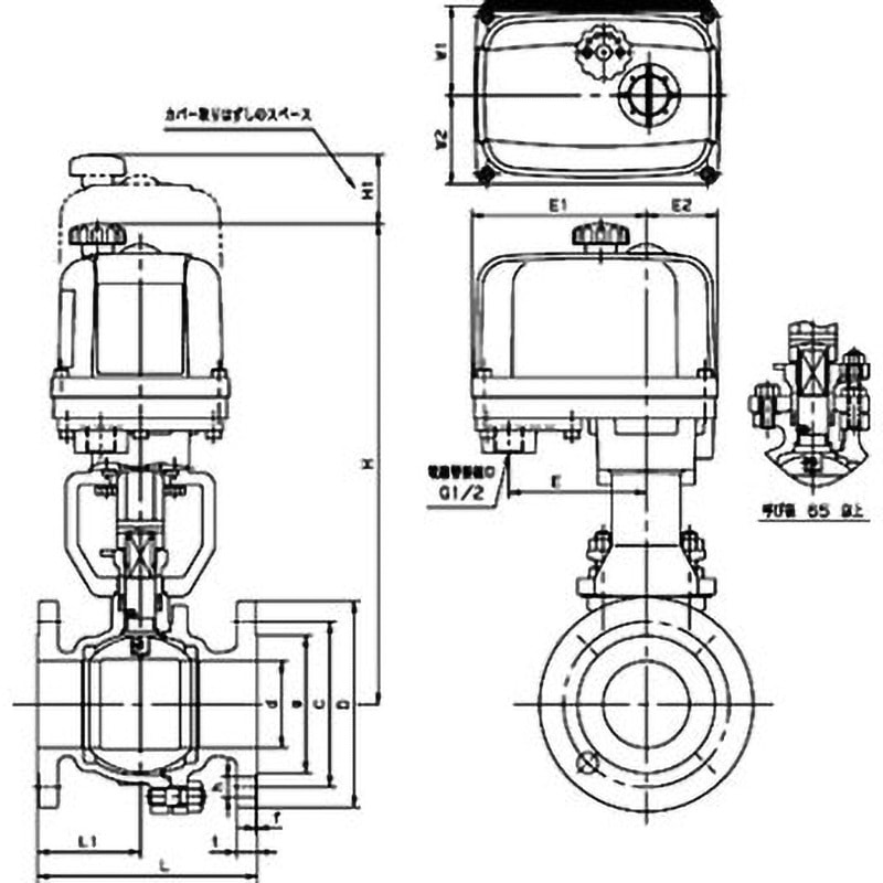 EXH100-10UTB-80A 10K ステンレス鋼製電動式ボールバルブ