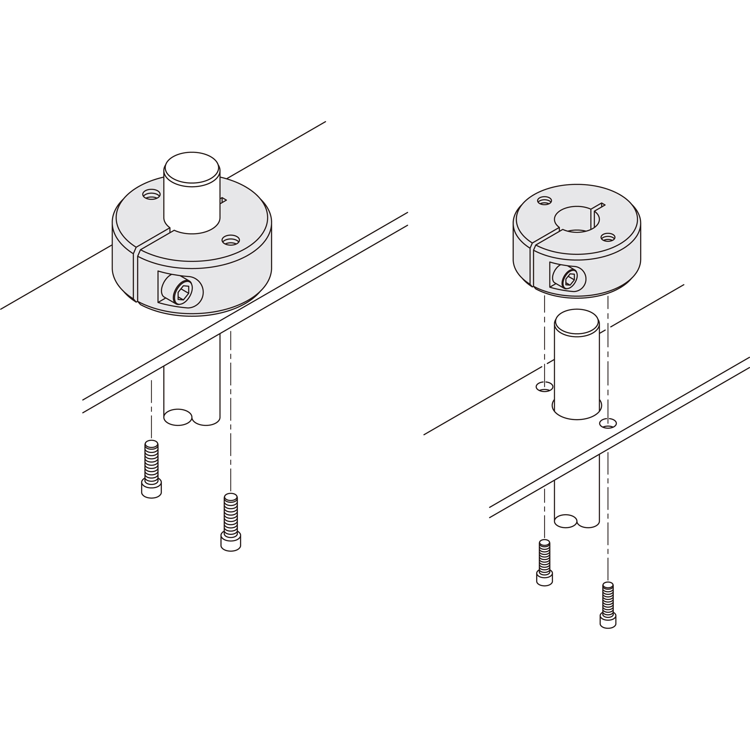 SCS0808MN2 スリットカラー 2ネジ穴付タイプ 岩田製作所 鉄/無電解