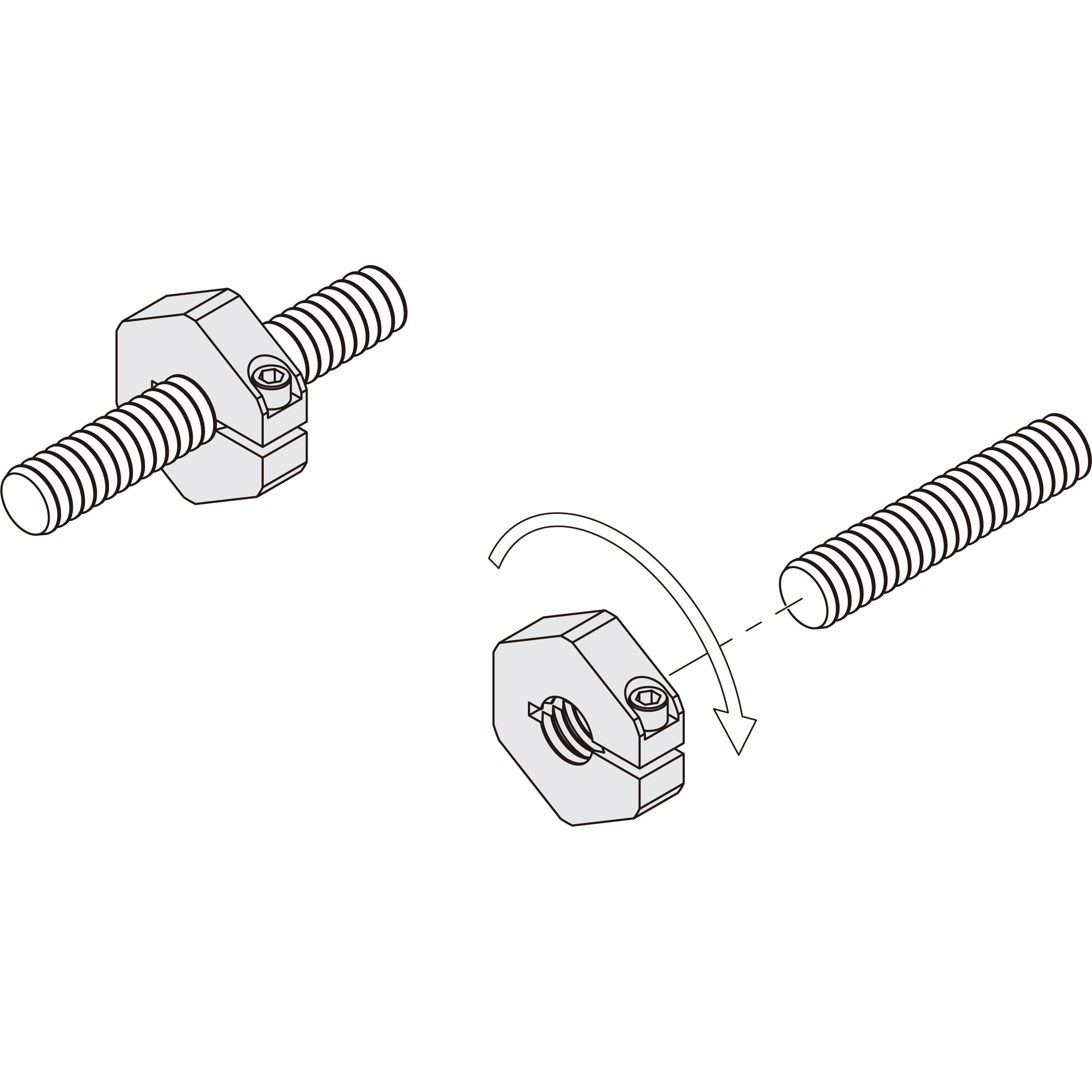 SCS08N09CH スリットカラー 六角内径ネジタイプ(並目) 岩田製作所 鉄