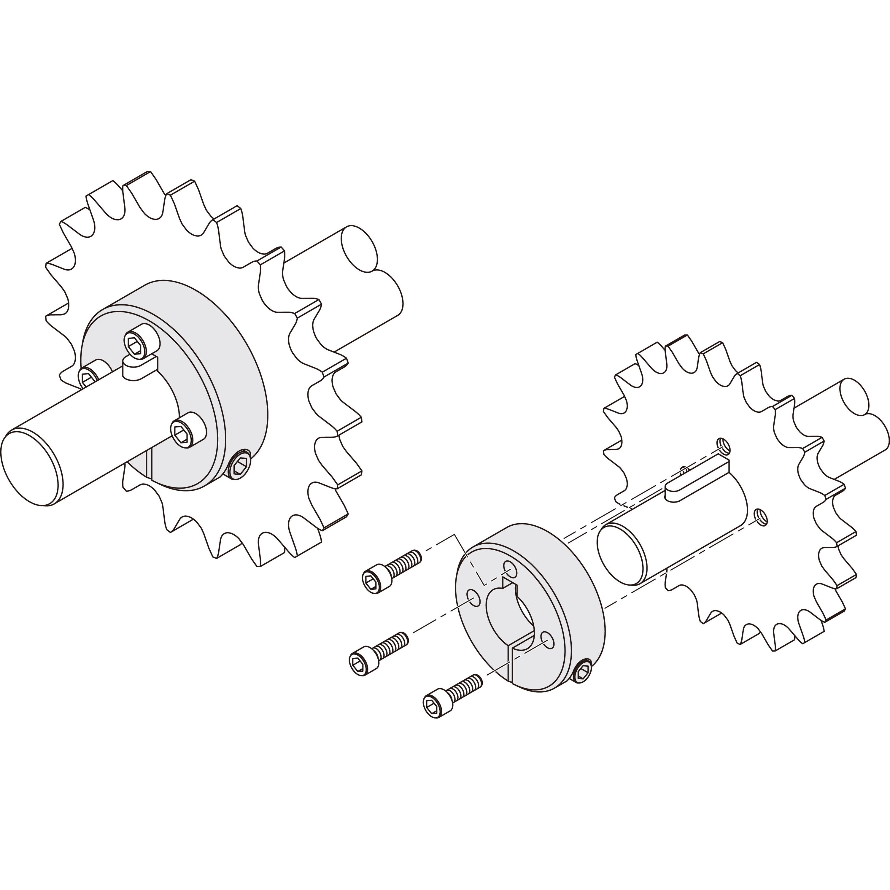 SCS1615CKP3 スリットカラー キー溝・3穴付タイプ 岩田製作所 鉄/黒