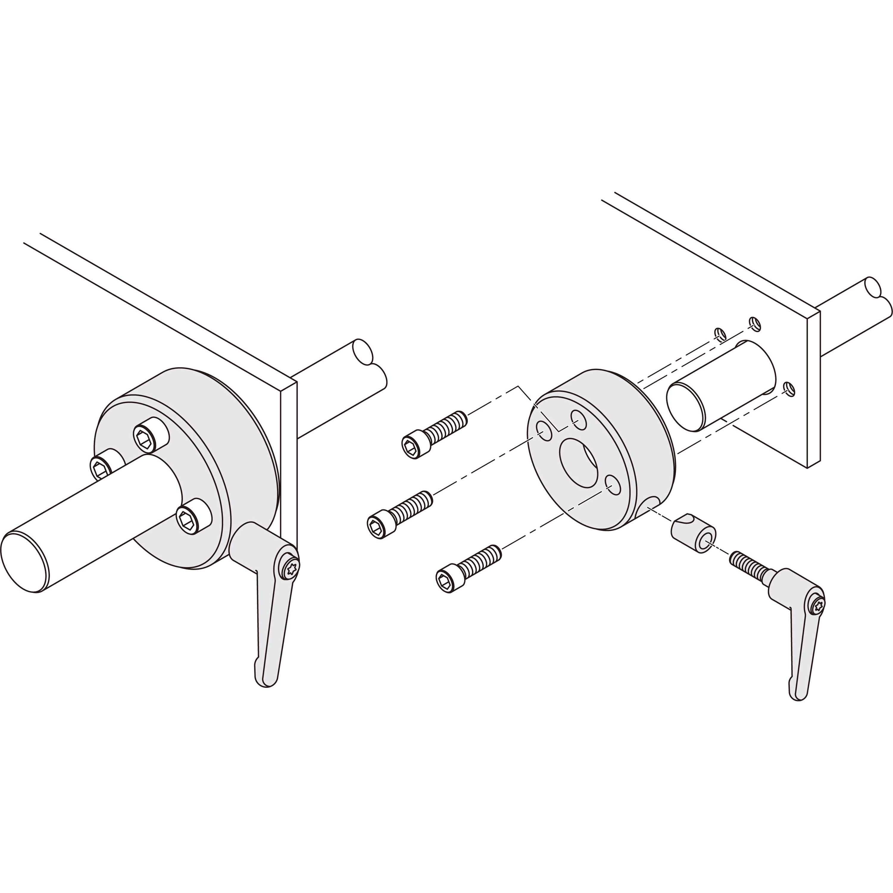 SCK4020CP3B クサビカラー 3穴付タイプ クランプレバー付 1個 岩田