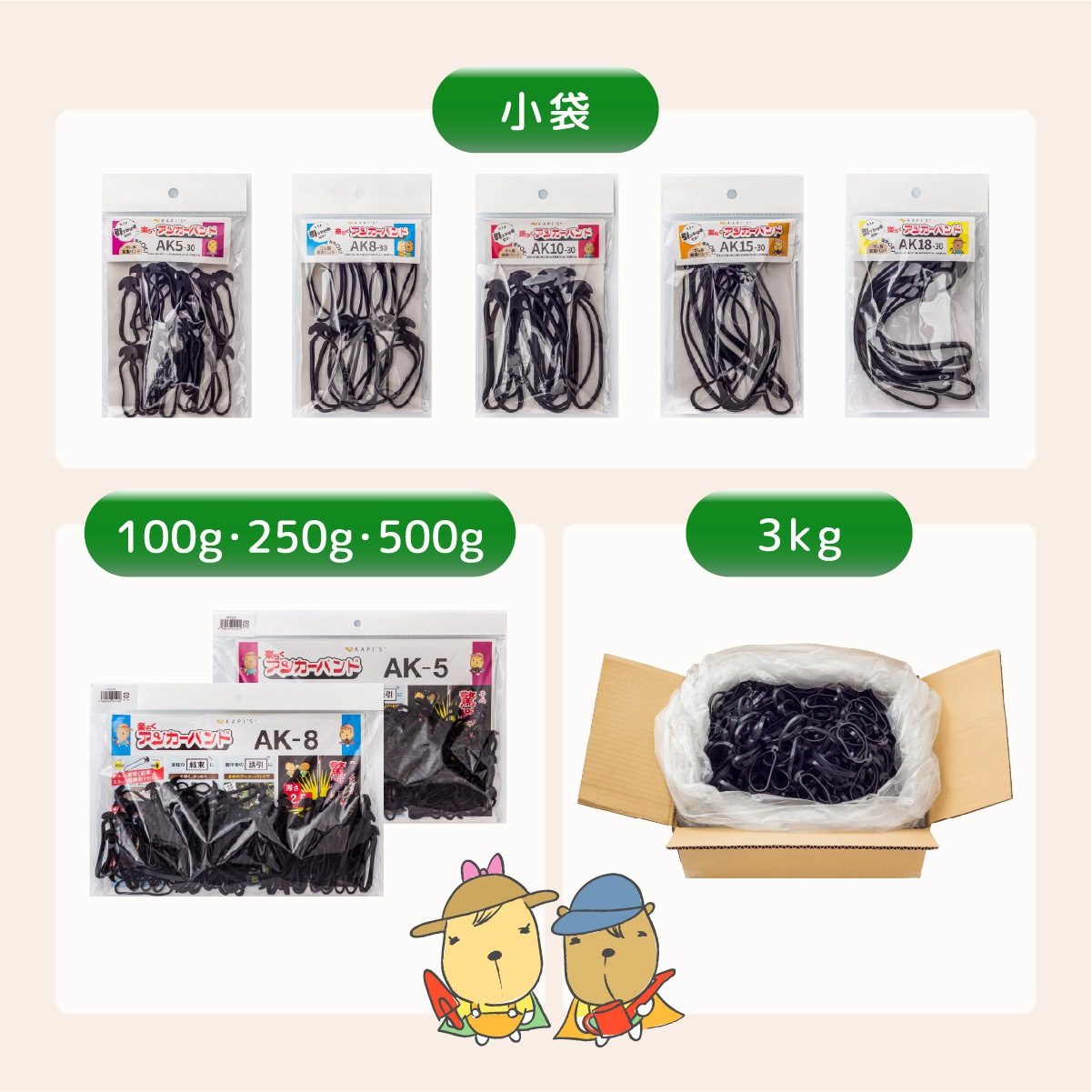 AK5-500 楽らくアンカーバンド AK5 1セット(4袋×500g) KAPI'S 【通販