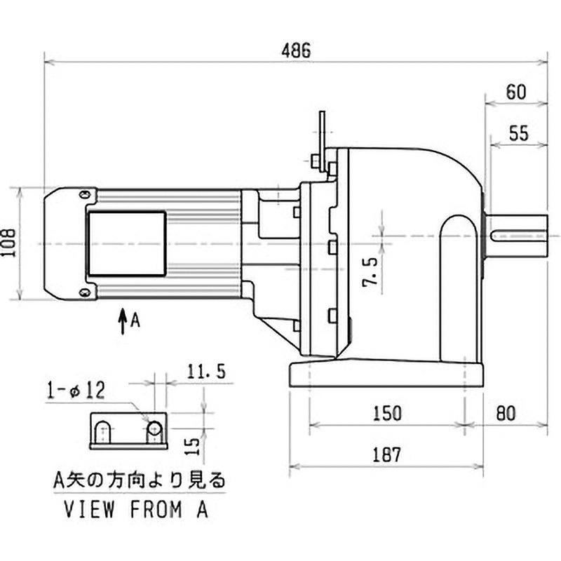 GM-S-0.2KW-1/540 ギヤードモータ(GM-Sシリーズ) 0.2KW 三菱電機
