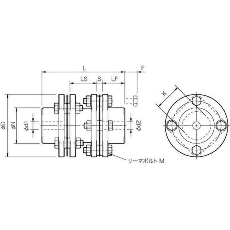 SFS-08G SFS サーボフレックスカップリング(ダブルエレメント