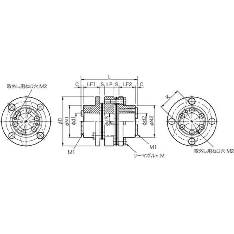 SFS-12W-35M-35M SFS サーボフレックスカップリング(ダブルエレメント