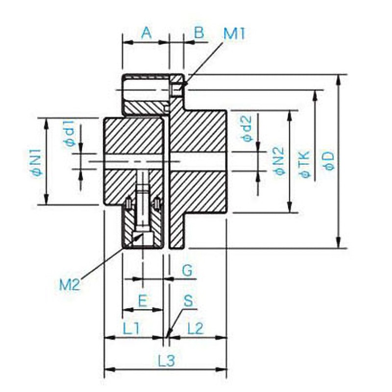 CF-A-001-S2-1360 センタフレックスカップリング CF-A 三木プーリ ゴムタイプ 全長58mm外径56mm