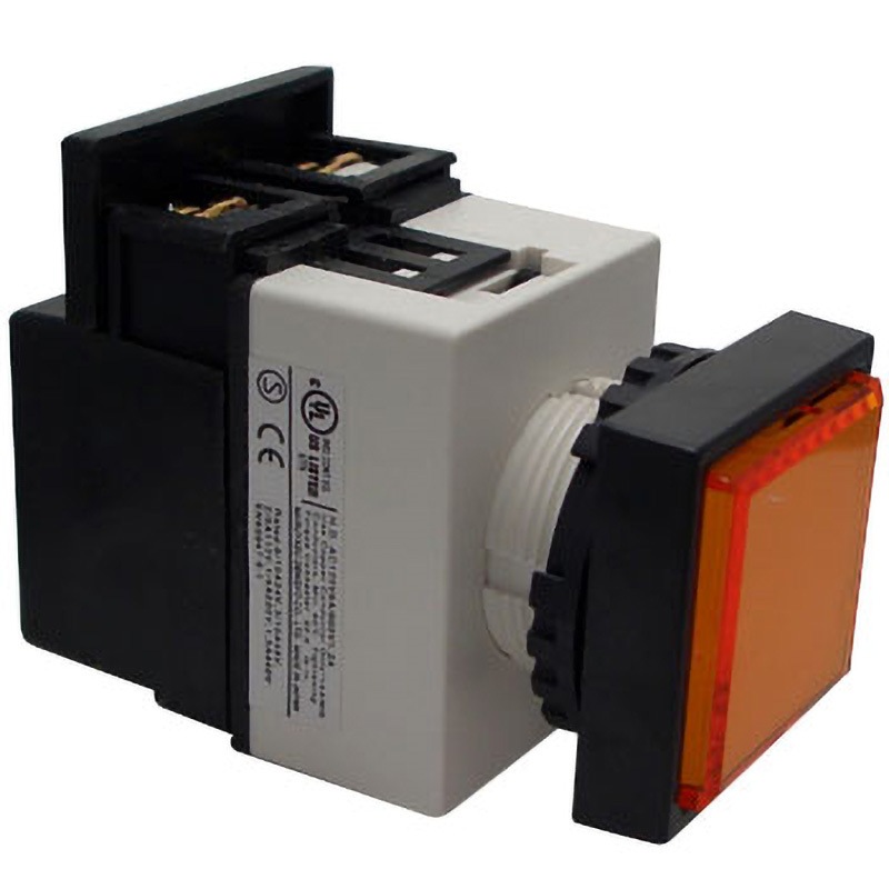 A22ILTSB200O 22Φパイロット 角形 トランス式 黒枠 マルヤス電業 発光 
