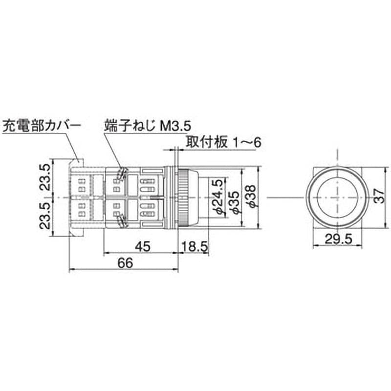 A30PTZ11G 30Φ 突形ゴムカバー付きスイッチ マルヤス電業 非照光