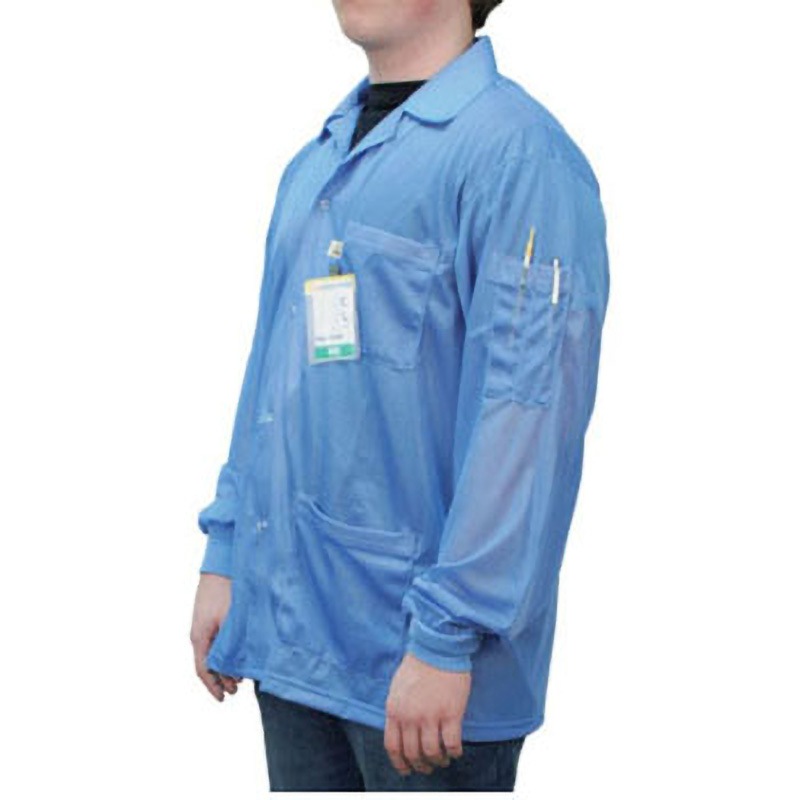 ■DESCO スモック ジャケット ニット袖口 青 S〔品番:73750〕【1136449:0】[店頭受取不可] 73750 スモック ジャケット ニット袖口 DESCO サイズS - 【通販