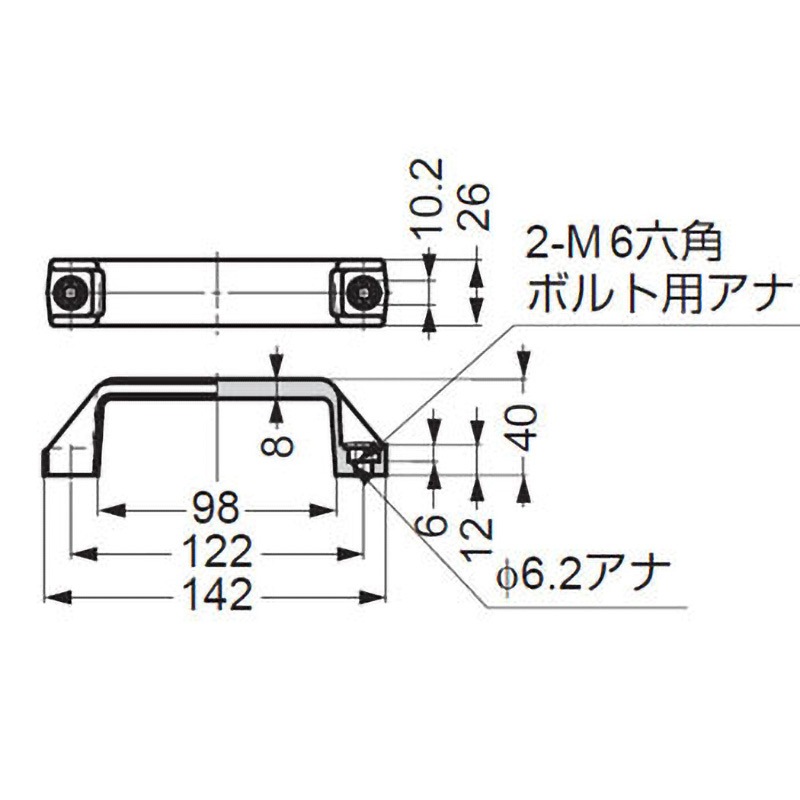 213-0201 ポリアミドハンドル 213-02型 LAMP(スガツネ) 裏止め