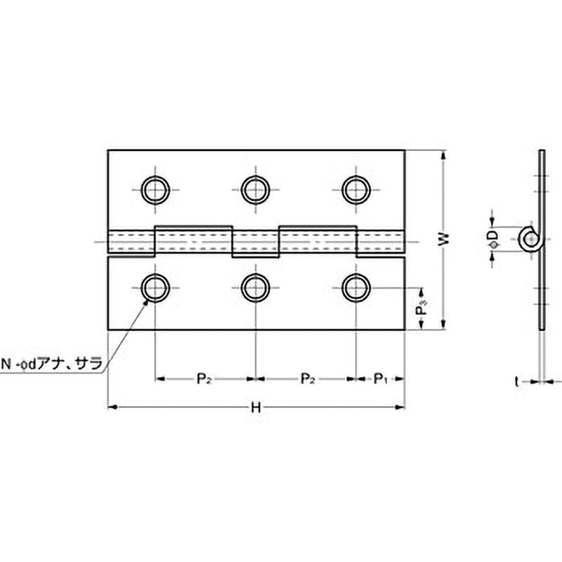 F-25A 平丁番 F-A型 LAMP(スガツネ工業) 平行形 - 【通販モノタロウ】